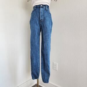 Vintage 80s High Rise Stretch Jeans Blue Straight Leg 2 Sierra West Denim